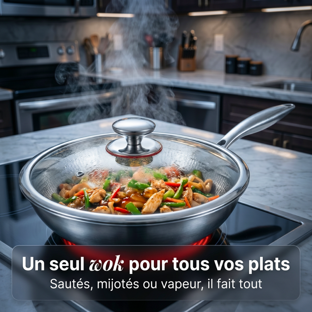 Wok en titane pur 28 cm