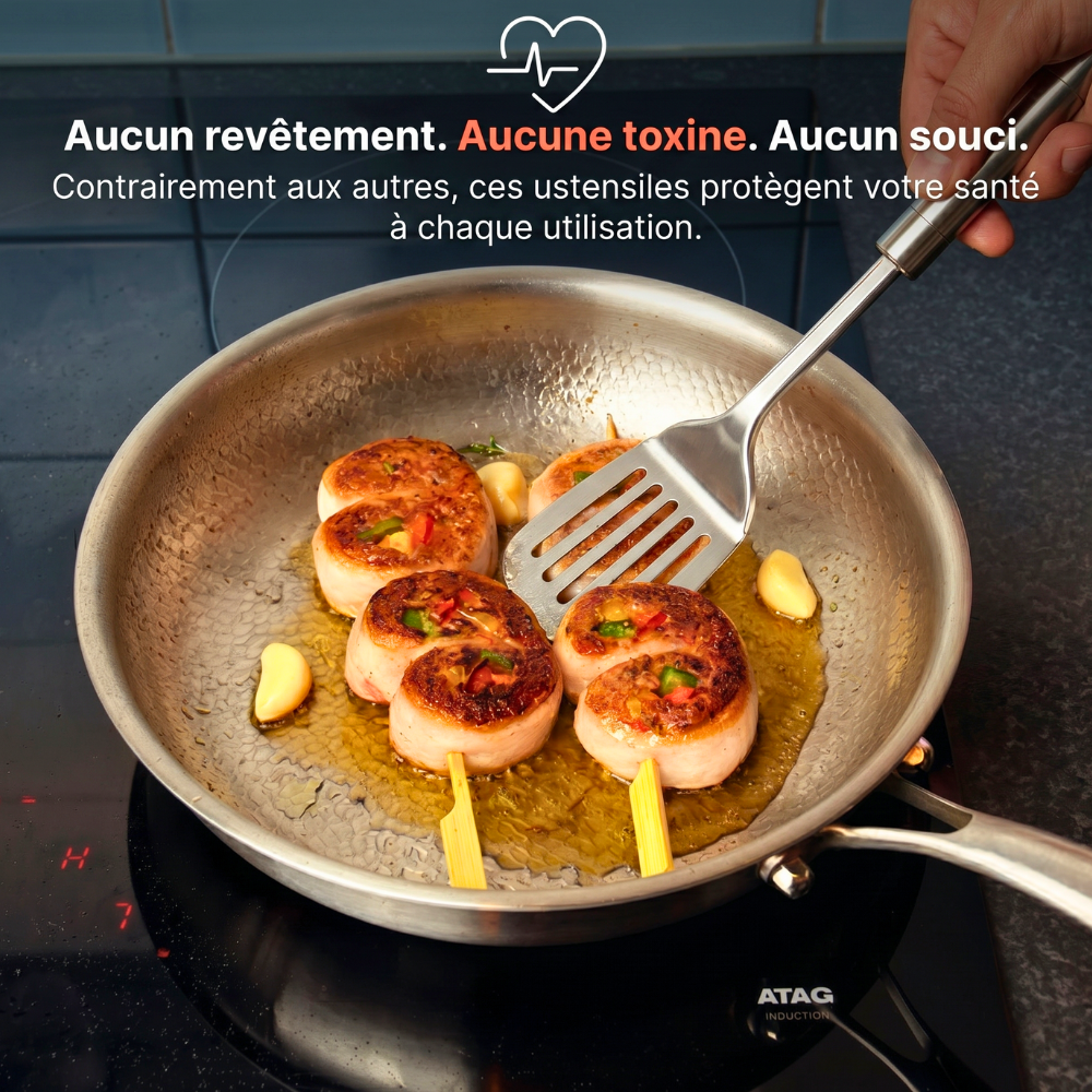 Coffret de 5 ustensiles en acier inoxydable