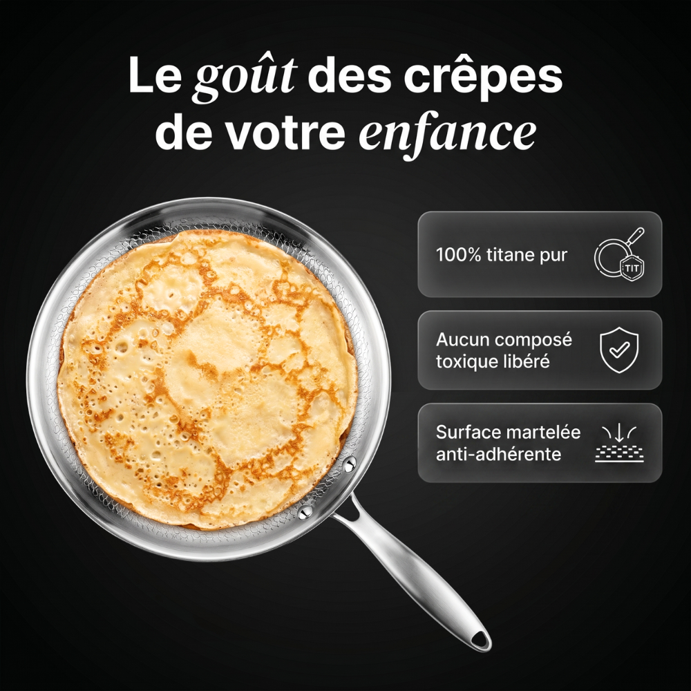 Crêpière en titane pur 28 cm