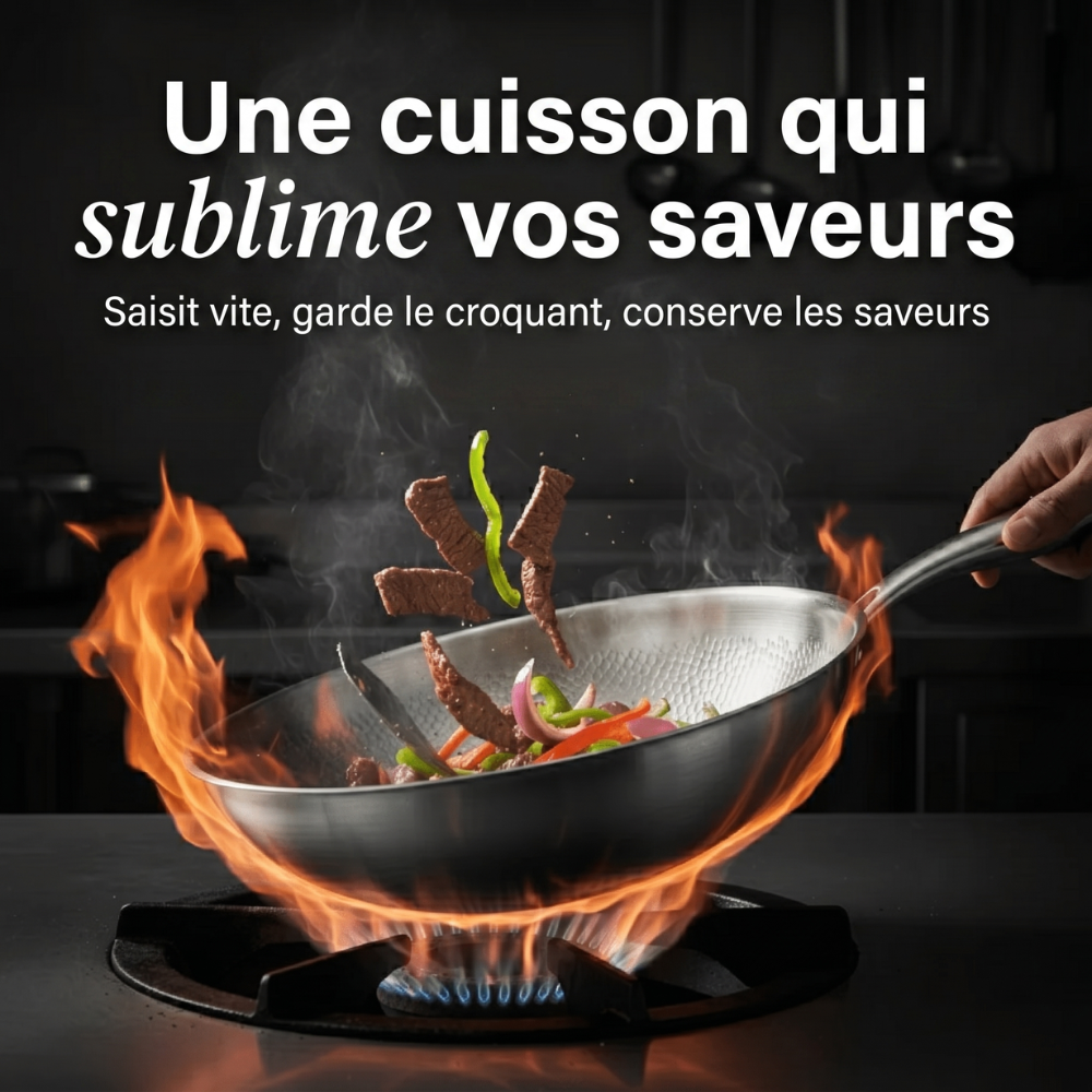 Wok en titane pur 28 cm