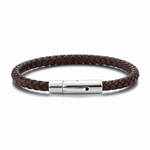 Bracelet Cuir Tressé Marron Atlas